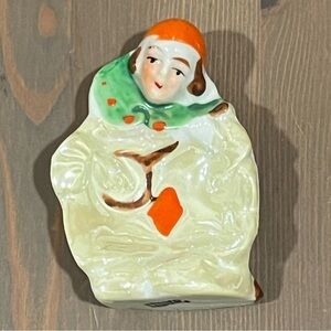 Vintage Lusterware Mini Ashtray Harlequin Clown Pierrot Trinket Dish Japan Made